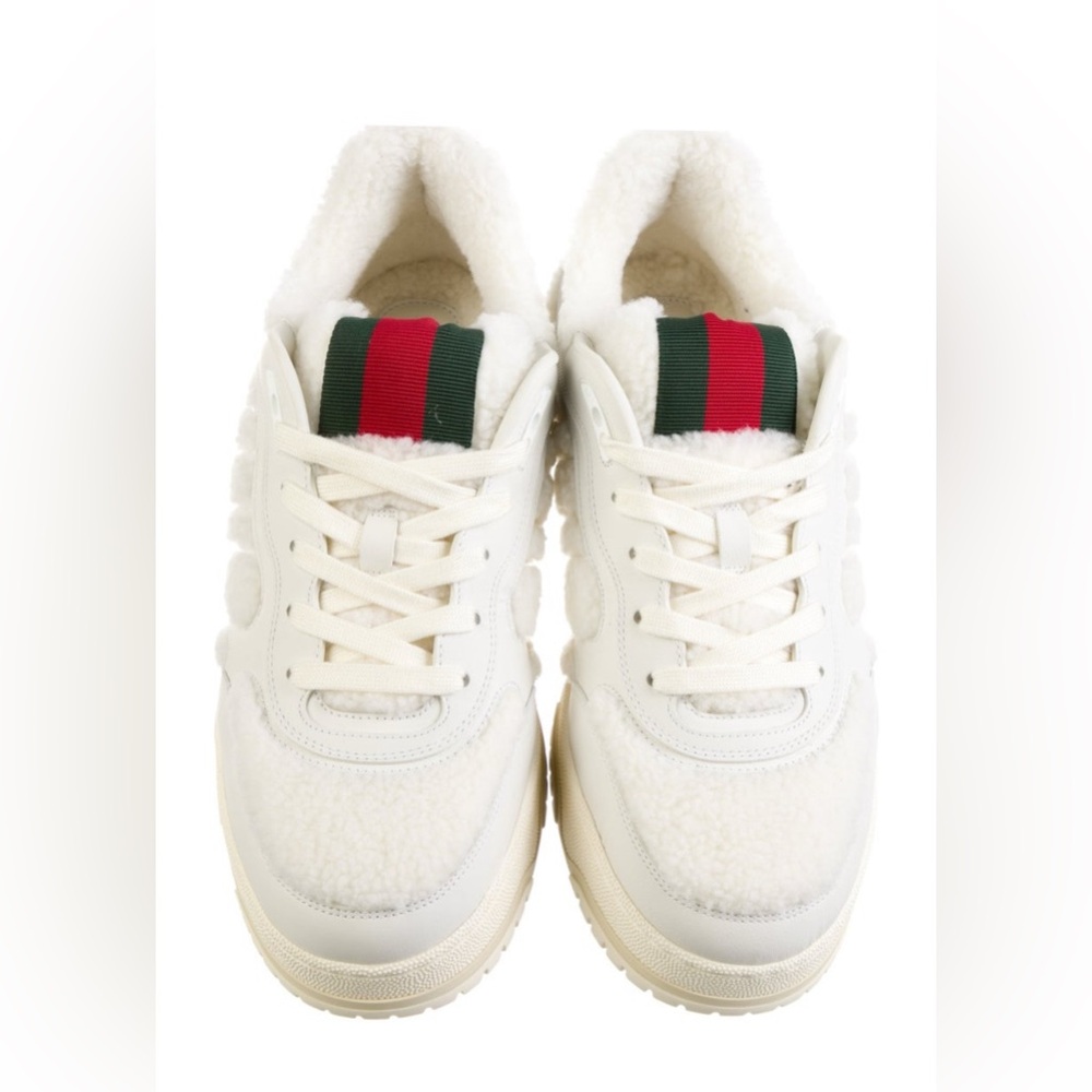 Gucci White and Red Sneakers with Signature Stripes